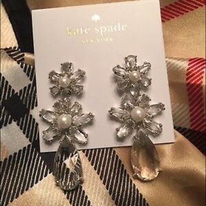 Kate spade floral triple drop earrings